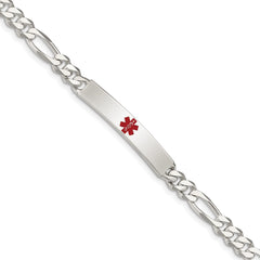 Sterling Silver Polished Medical Figaro Anchor Link ID Bracelet XSM160