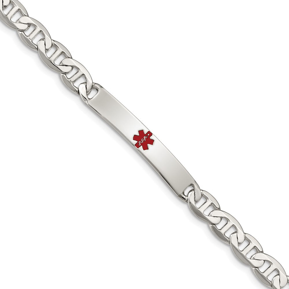 Sterling Silver Polished Medical Anchor Link ID Bracelet XSM161