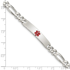 Sterling Silver Polished Medical Figaro Anchor Link ID Bracelet XSM162