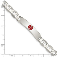 Sterling Silver Polished Medical Anchor Link ID Bracelet XSM165