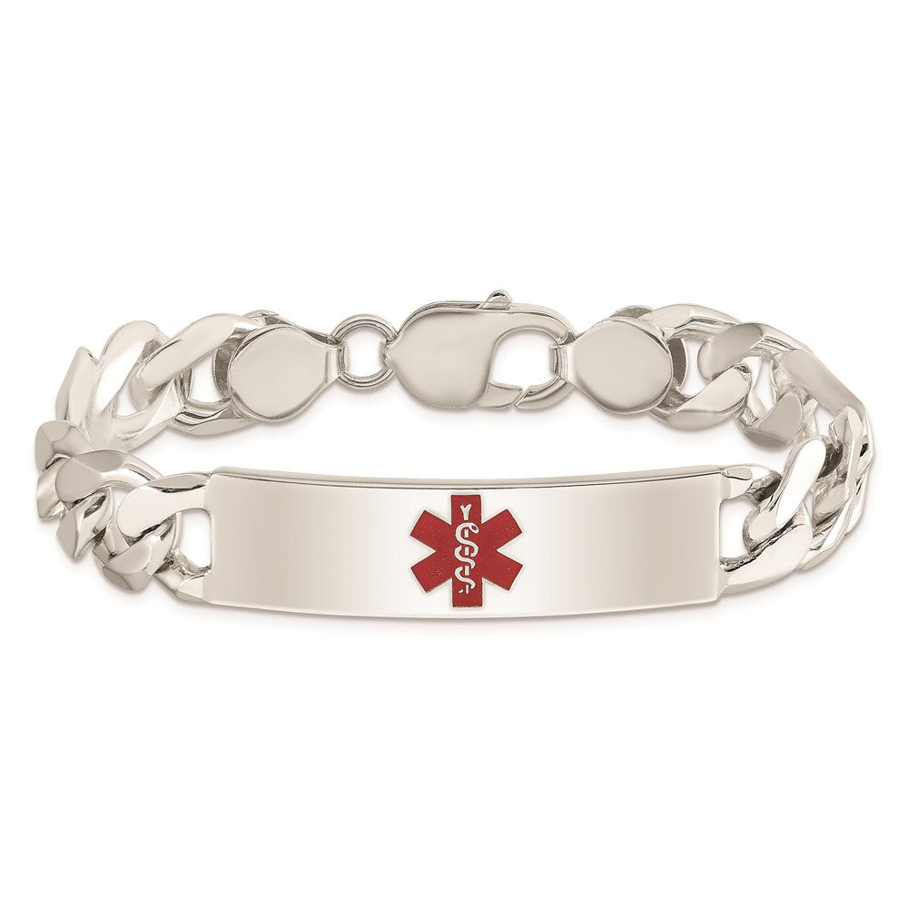 Sterling Silver Polished Medical Figaro Anchor Link ID Bracelet XSM176