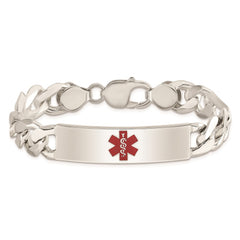 Sterling Silver Polished Medical Figaro Anchor Link ID Bracelet XSM176