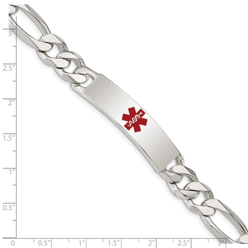 Sterling Silver Polished Medical Figaro Anchor Link ID Bracelet XSM176