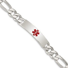 Sterling Silver Polished Medical Figaro Anchor Link ID Bracelet XSM176