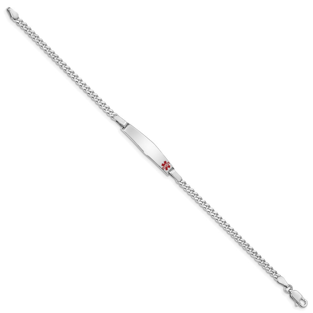 Sterling Silver Rhodium-plated Medical ID Curb Link Bracelet XSM20