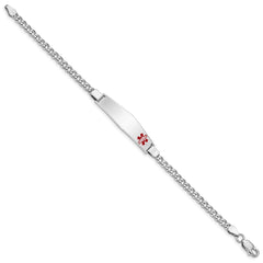 Sterling Silver Rhodium-plated Medical ID Curb Link Bracelet XSM21