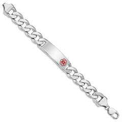 Sterling Silver Rhodium-plated Medical ID Curb Link Bracelet XSM29