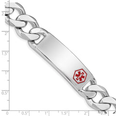 Sterling Silver Rhodium-plated Medical ID Curb Link Bracelet XSM29