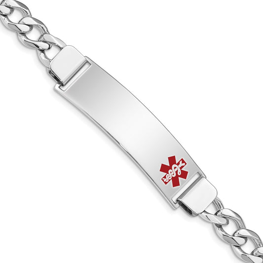 Sterling Silver Rhodium-plated Medical ID Curb Link Bracelet XSM34