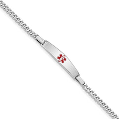 Sterling Silver Rhodium-plated Medical ID Curb Link Bracelet XSM42