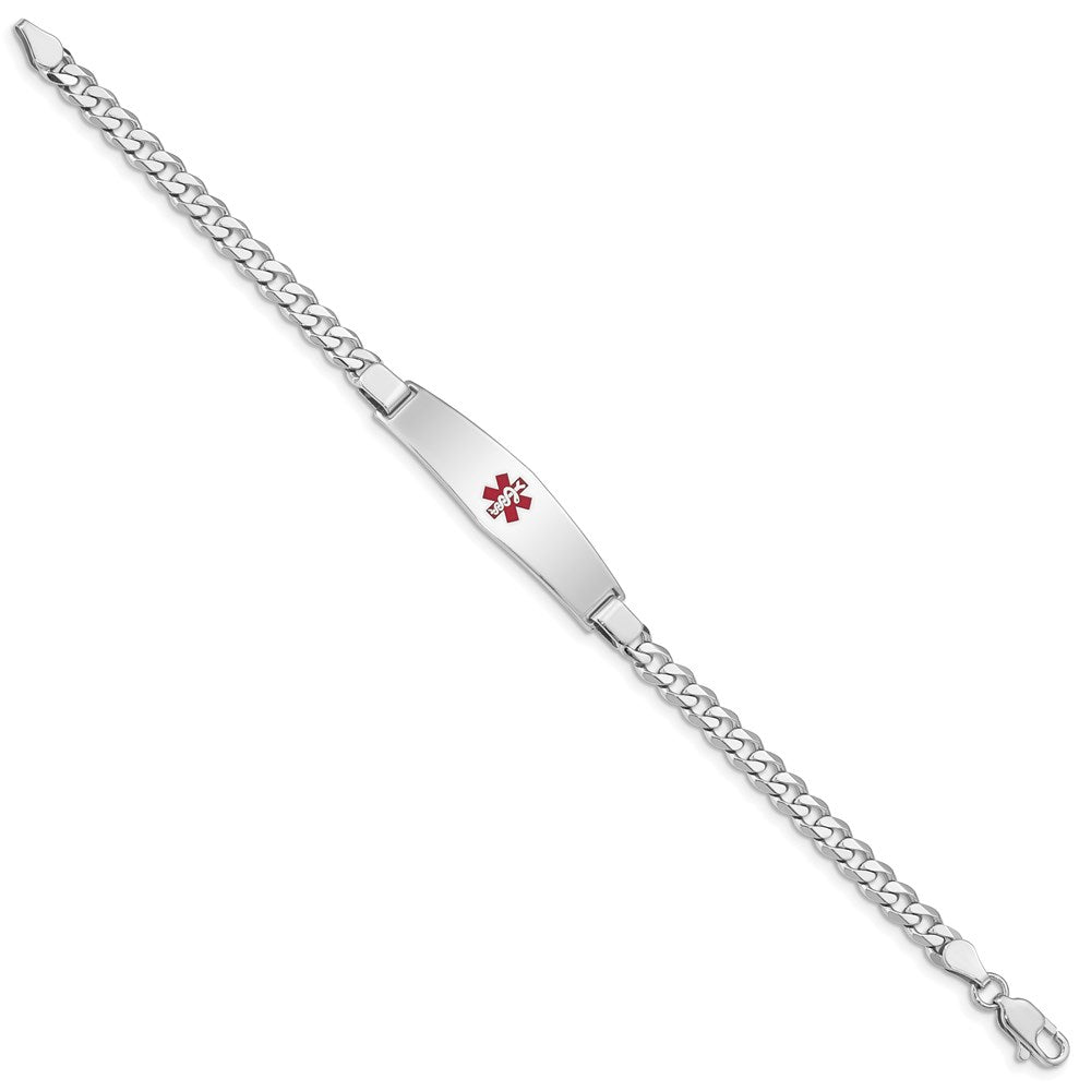 Sterling Silver Rhodium-plated Medical ID Curb Link Bracelet XSM45