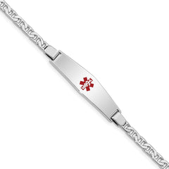 Sterling Silver Rhodium-plated Medical ID Anchor Link Bracelet XSM47