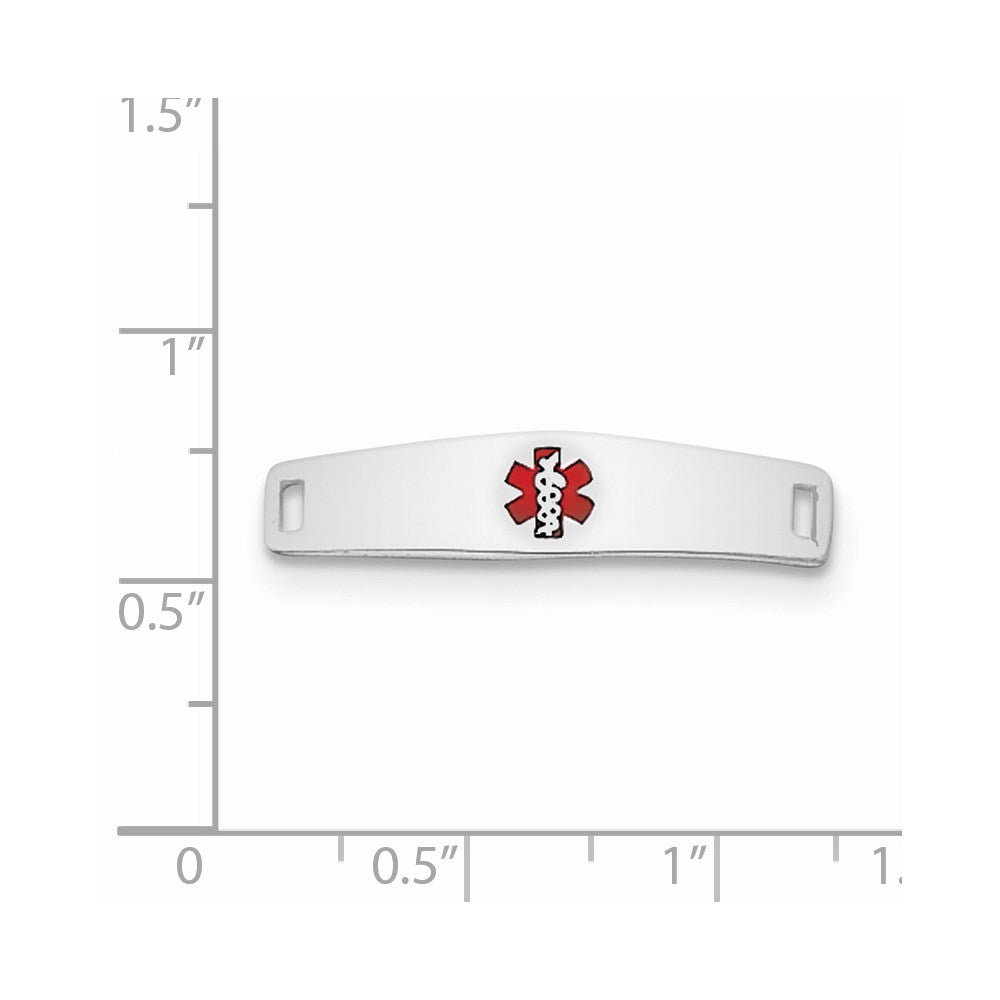 Sterling Silver Rhodium-plated Medical ID Plate XSM50
