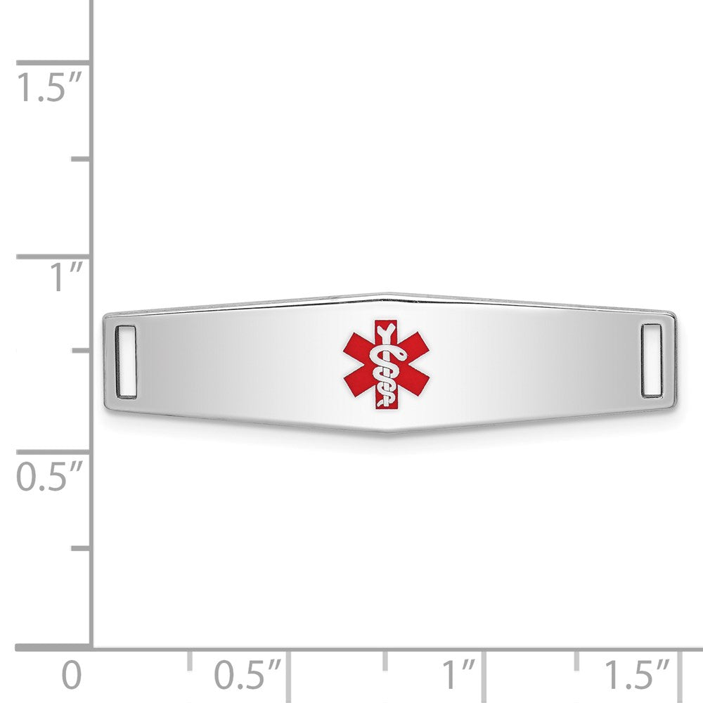 Sterling Silver Rhodium-plated Medical ID Plate XSM51