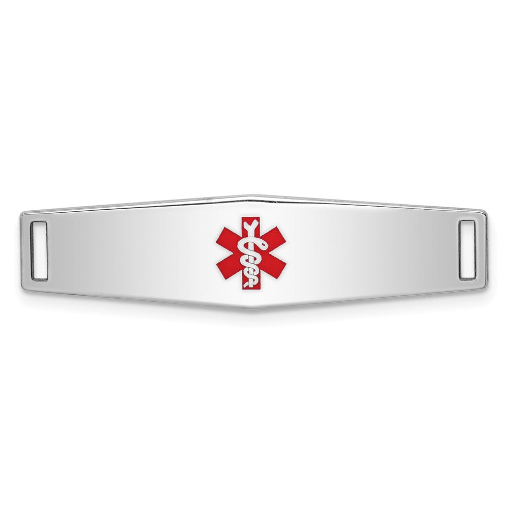 Sterling Silver Rhodium-plated Medical ID Plate XSM51