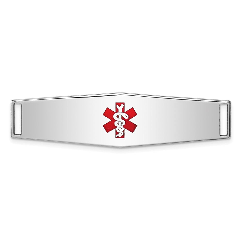 Sterling Silver Rhodium-plated Medical ID Plate XSM52