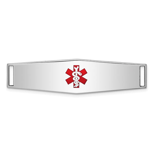Sterling Silver Rhodium-plated Medical ID Plate XSM52