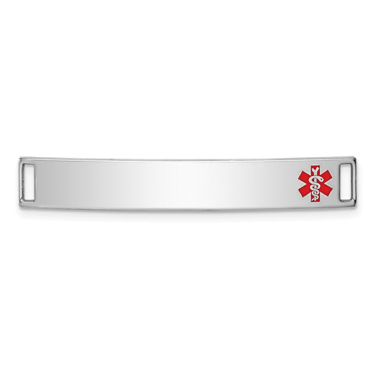 Sterling Silver Rhodium-plated Medical ID Plate XSM64