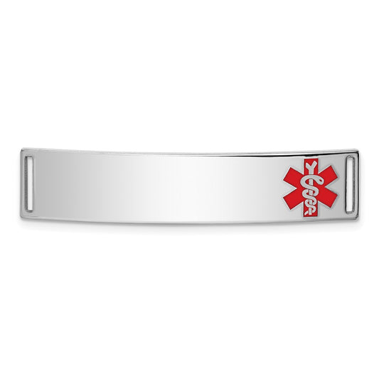 Sterling Silver Rhodium-plated Medical ID Plate XSM65