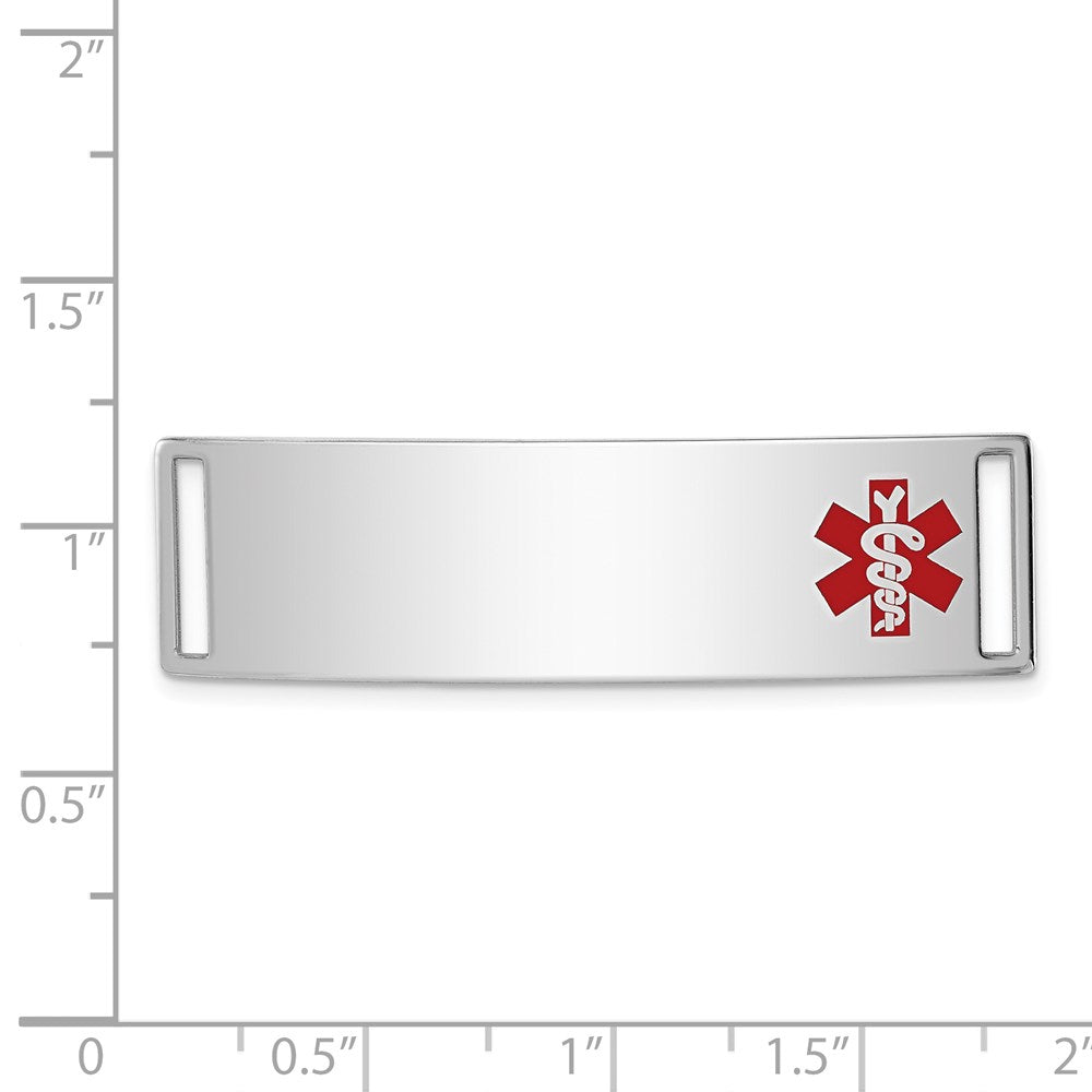 Sterling Silver Rhodium-plated Medical ID Plate XSM66