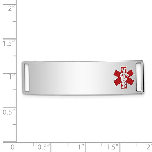 Sterling Silver Rhodium-plated Medical ID Plate XSM66