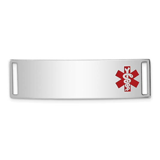 Sterling Silver Rhodium-plated Medical ID Plate XSM66