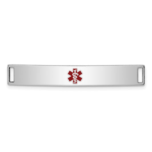 Sterling Silver Rhodium-plated Medical ID Plate XSM70