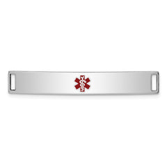 Sterling Silver Rhodium-plated Medical ID Plate XSM70