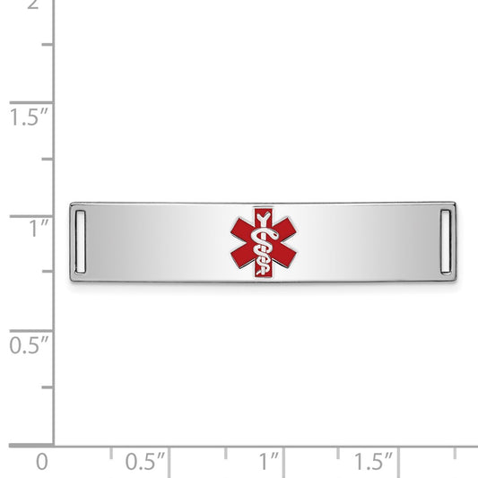 Sterling Silver Rhodium-plated Medical ID Plate XSM71