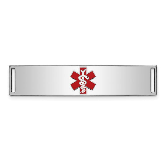 Sterling Silver Rhodium-plated Medical ID Plate XSM71
