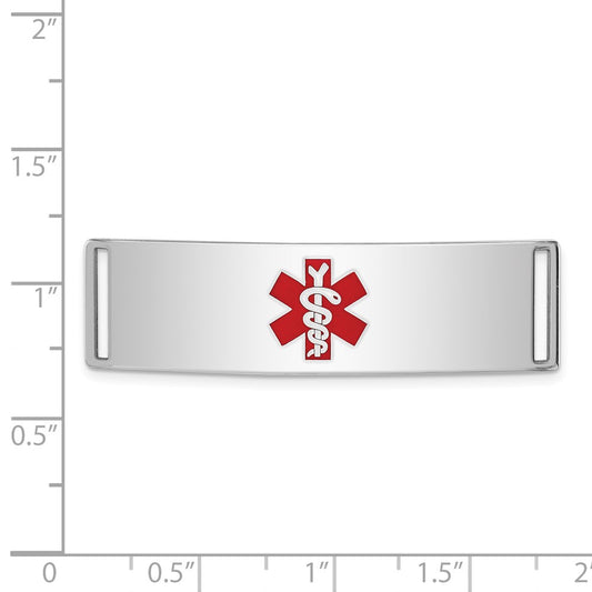 Sterling Silver Rhodium-plated Medical ID Plate XSM72