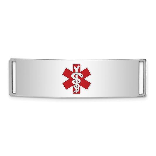 Sterling Silver Rhodium-plated Medical ID Plate XSM72