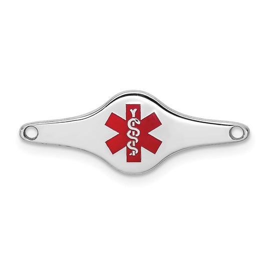 Sterling Silver Rhodium-plated Medical ID Plate XSM73