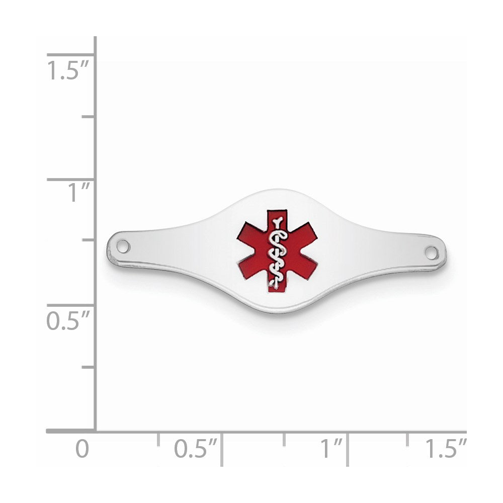 Sterling Silver Rhodium-plated Medical ID Plate XSM74