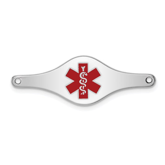 Sterling Silver Rhodium-plated Medical ID Plate XSM74