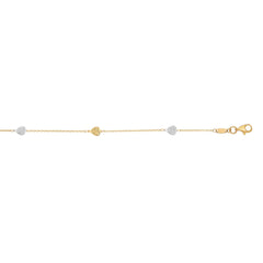 Parkplace Jewelers 14k-two-tone-gold-diamond-cut-heart-anklet-ywank1336