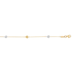 Two-tone Gold Diamond Cut/ Textured Fashion Chain Anklets Anklet