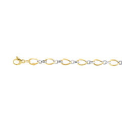 Two-tone Gold Polished Fancy Chain Links Bracelet