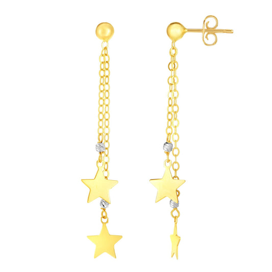 Parkplace Jewelers 14k-gold-double-star-drop-earring-ywer6108