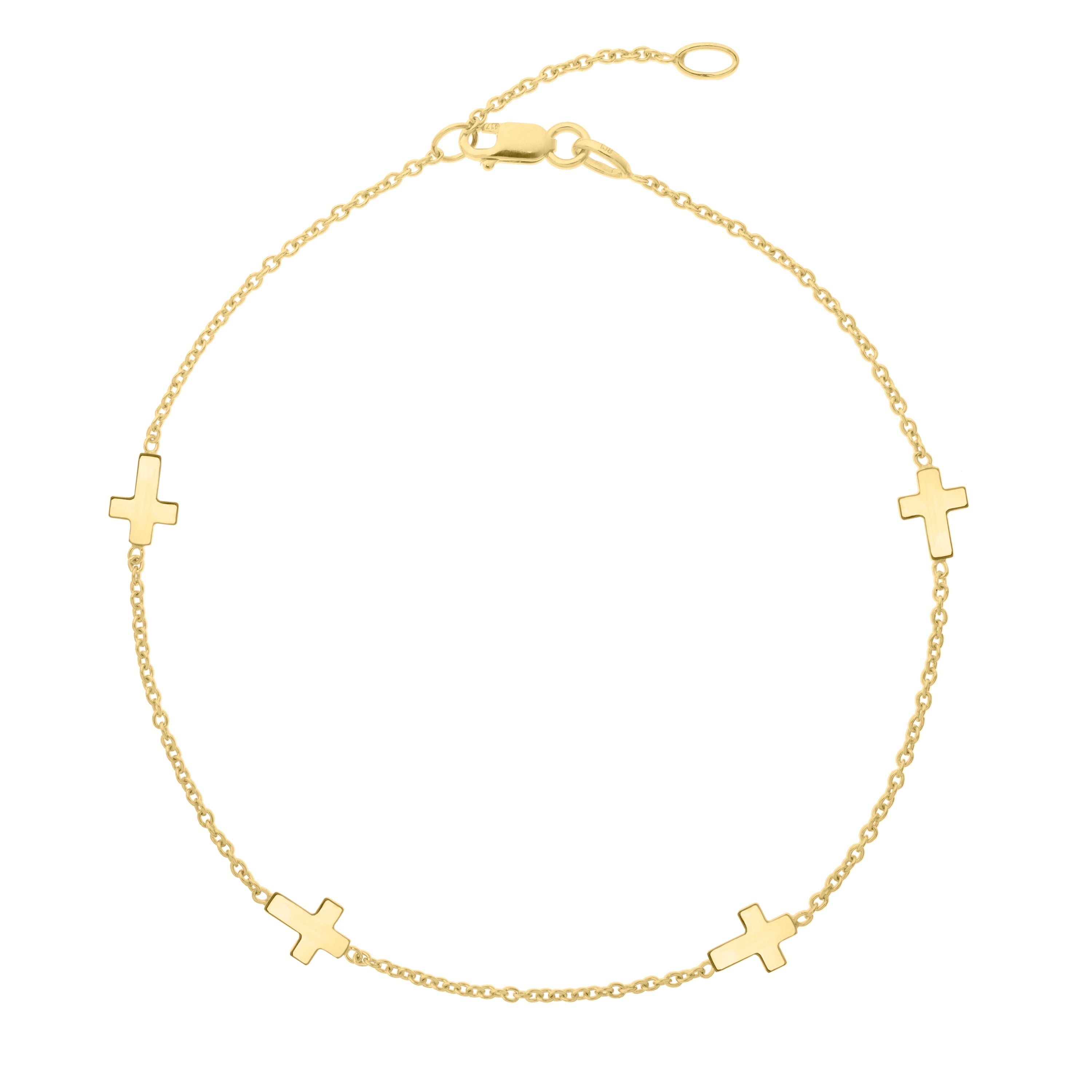 Parkplace Jewelers 10k-sideways-cross-anklet-zc16415