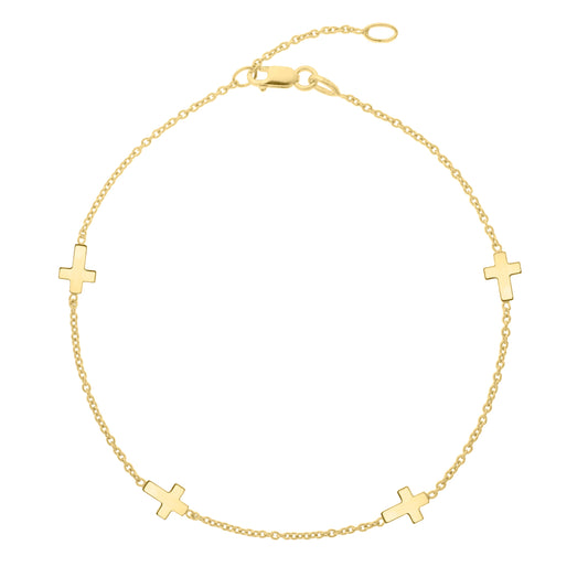 Parkplace Jewelers 10k-sideways-cross-anklet-zc16415