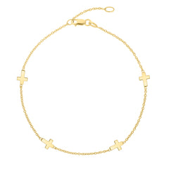 Parkplace Jewelers 10k-sideways-cross-anklet-zc16415