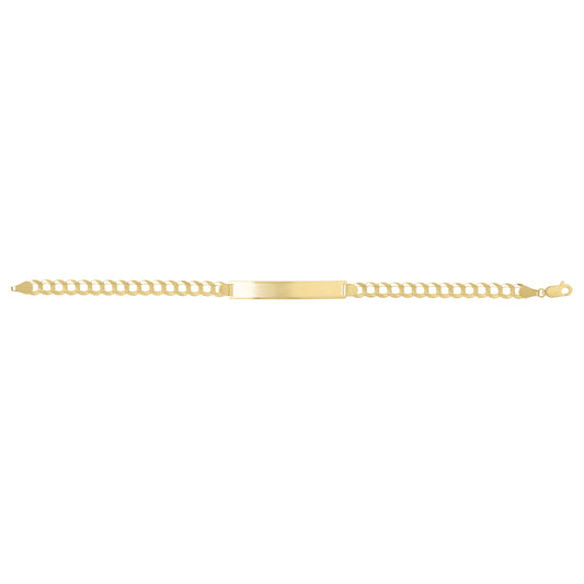 Yellow Gold Diamond Cut/ Textured ID Bracelets Bracelet
