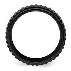 Chisel Black Zirconium Polished 8mm Grooved Band