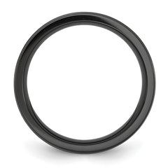 Chisel Black Zirconium Brushed Polished and Hammered with Blue IP-plated 8mm Band