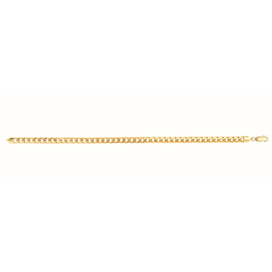 Yellow Gold Diamond Cut/ Textured Lite Miami Cuban Bracelet