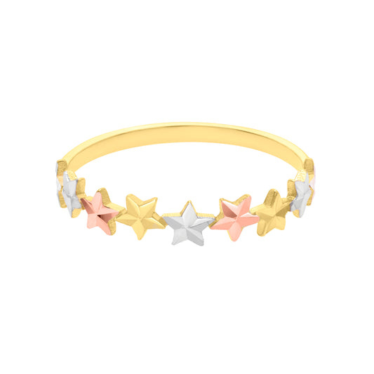 Tri-color Gold Polished  Ring