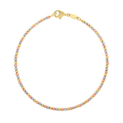 Tri-color Gold Diamond Cut/ Textured  Bracelet