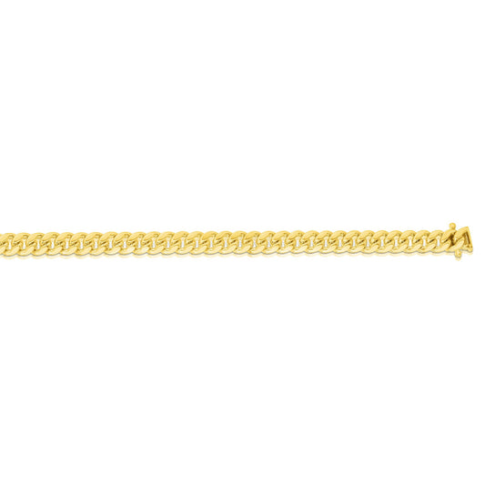 Yellow Gold Polished Semi-solid Classic Miami Cuban Bracelet