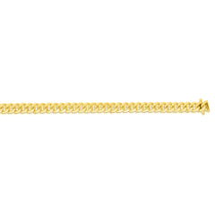 Yellow Gold Polished Semi-solid Classic Miami Cuban Bracelet